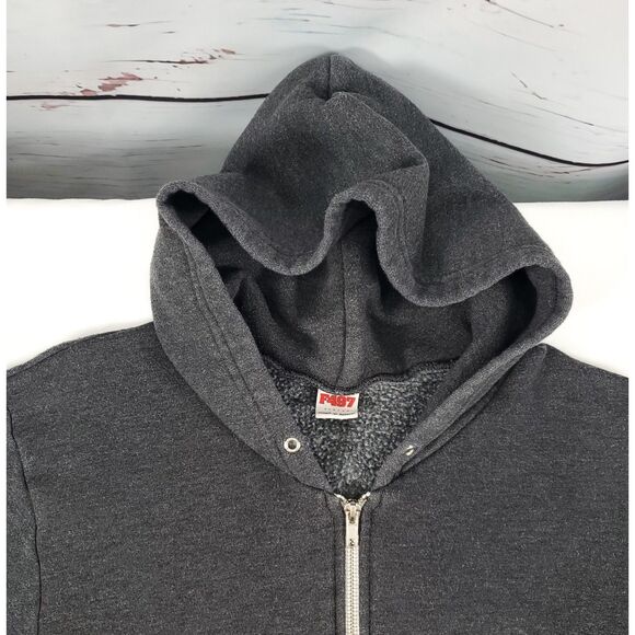 American Apparel F497 Gray Harvard Sweatshirt Hoodie Full Zip University School - Picture 5 of 6
